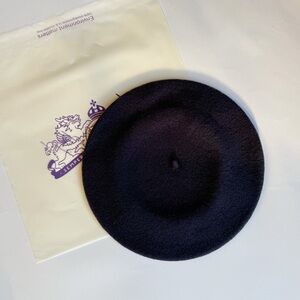New Navy Blue Merino Wool Beret.